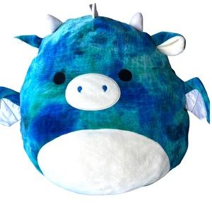 Squishmallow Destiny Dominic Tie-Dyed 16” Blue Dragon Plush  Stuffed XL Rare